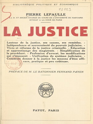 cover image of La justice